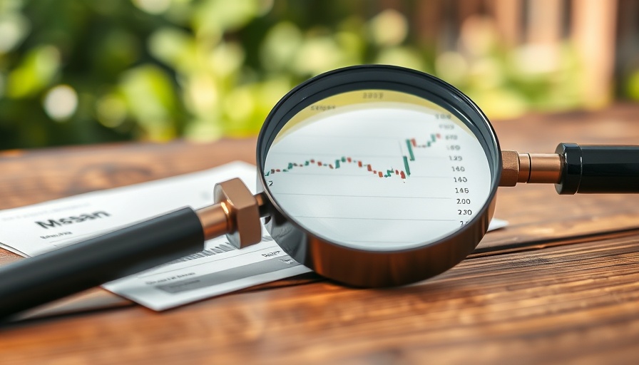 Magnifying glass on financial data symbolizing impact investing risk management.