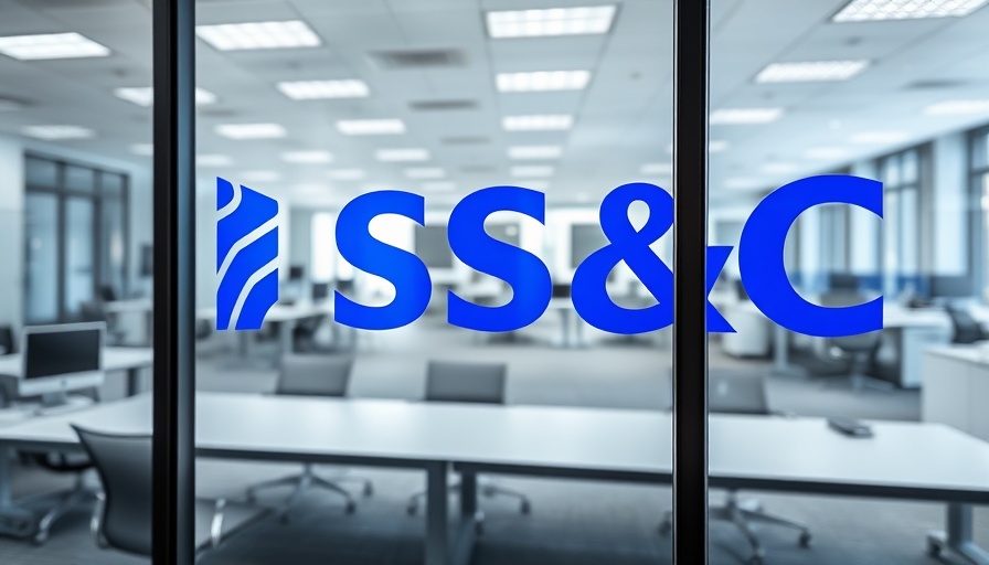 Financial planning office with SS&C logo on glass.
