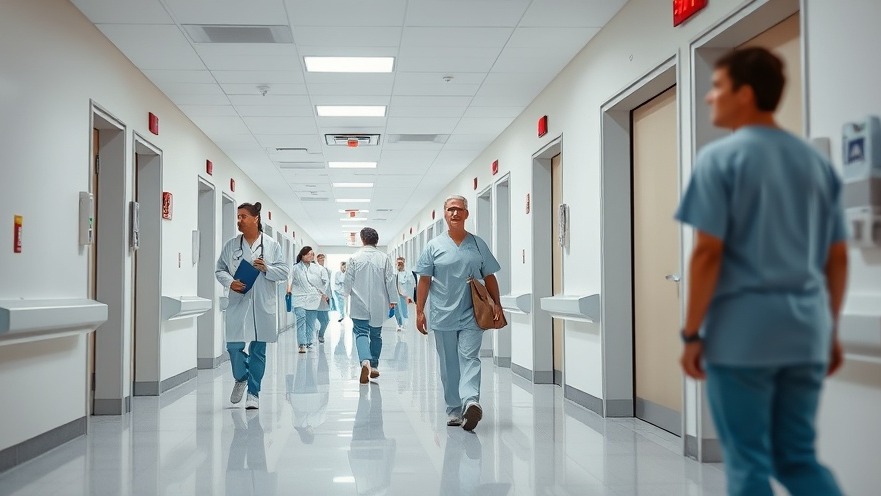 Busy hospital corridor in New Jersey with medical staff, reflecting healthcare access standards.