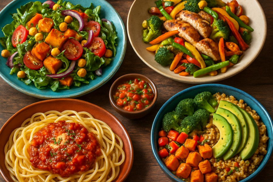 Colorful dishes for New Jersey Restaurant Week event in 2025.