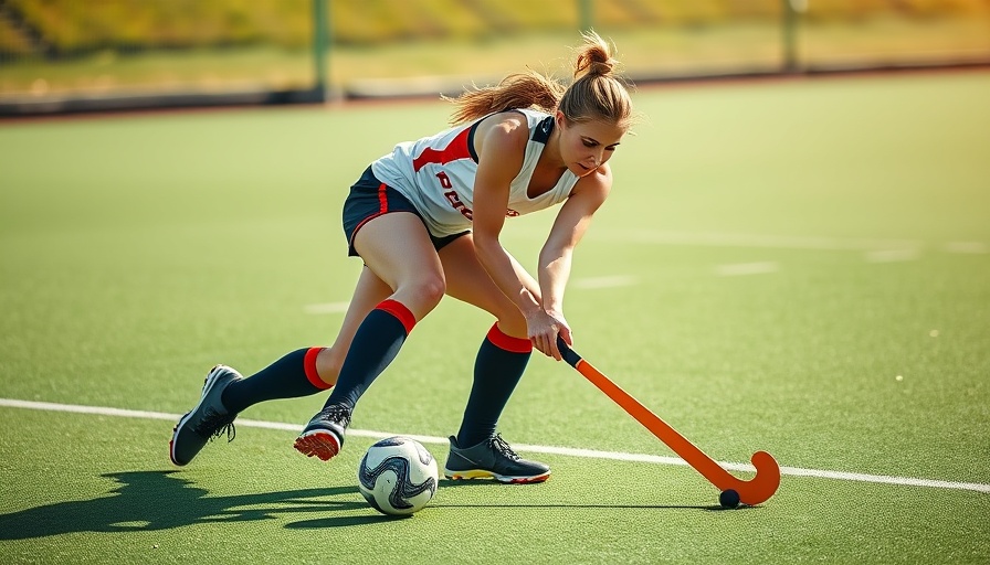 North Hunterdon vs Ridge field hockey player in action on turf.