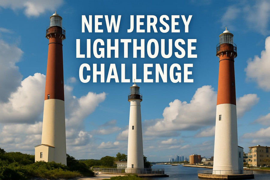 Lighthouse Challenge New Jersey promotion with lighthouse images.