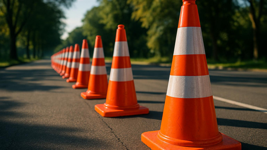 I-78 westbound lane closure Somerset County highlighted by traffic cones