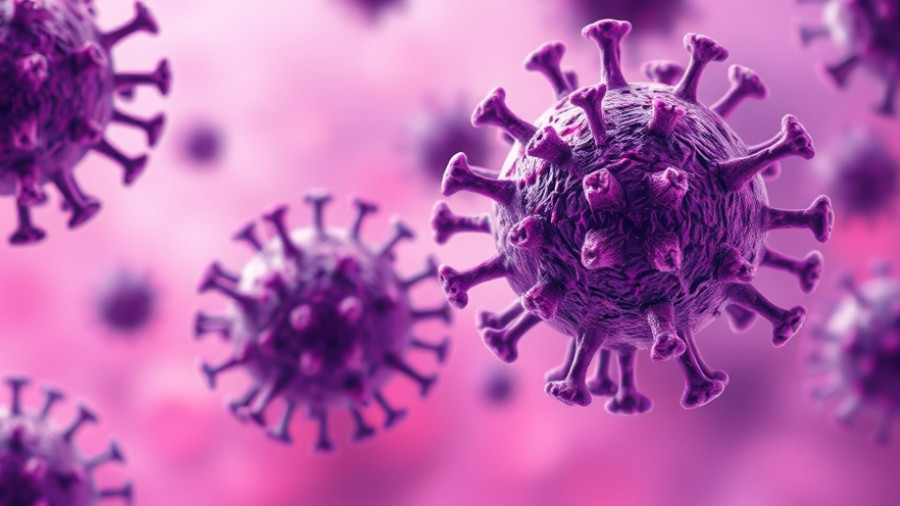 Vibrant virus particles in a cellular environment.