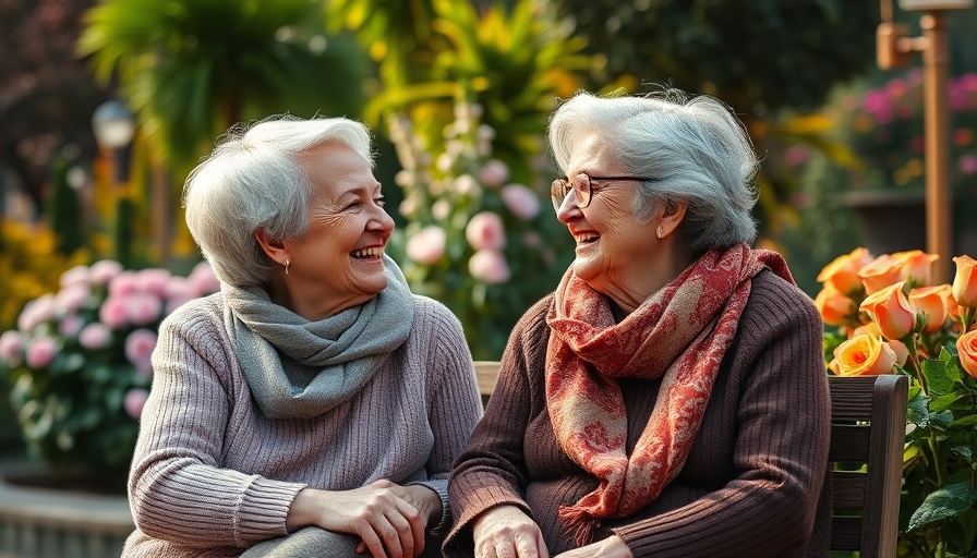 Elderly women sharing a joyful moment outdoors, encourage seniors to get out