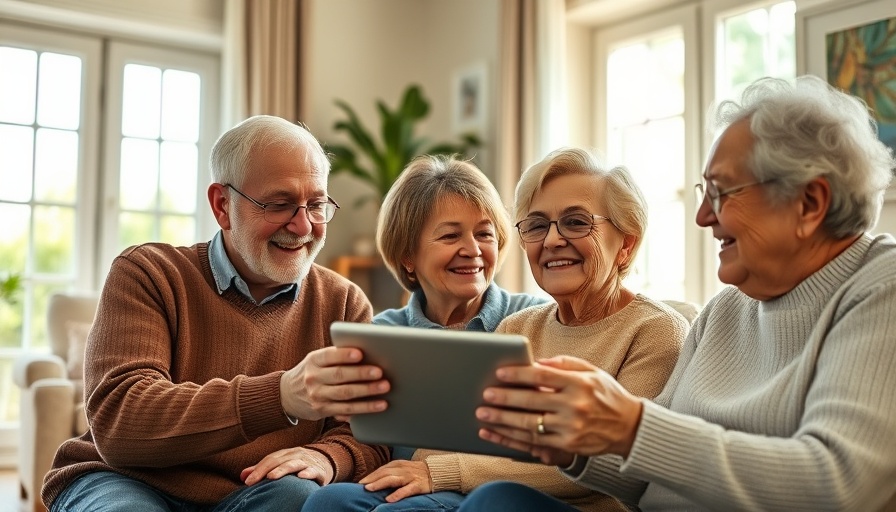 Seniors connecting with community through technology and conversation.