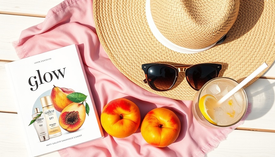 Foods That Protect Skin from Sun Damage: Peaches, hat, skincare.