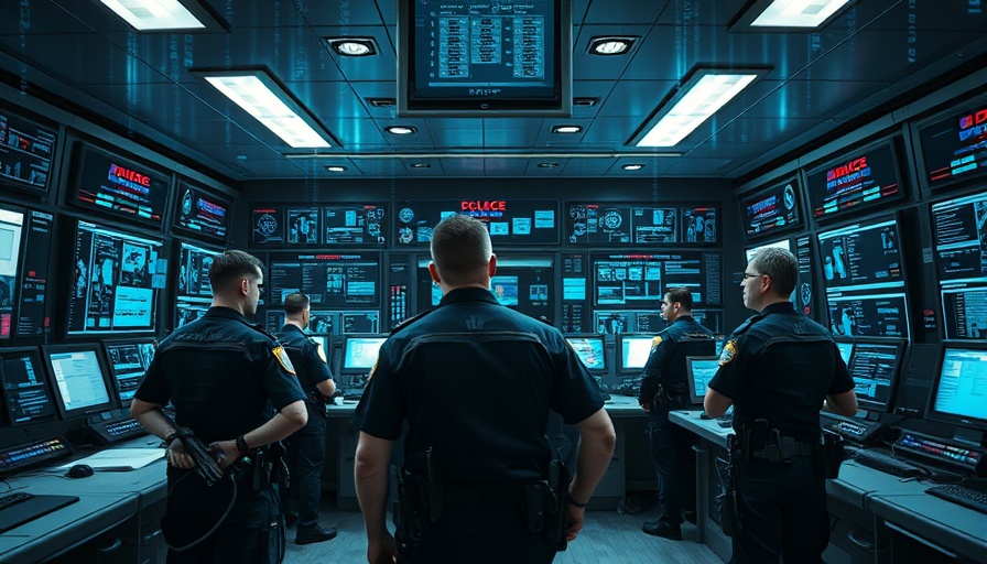 Modern police department facing cyber takeover, digital chaos.