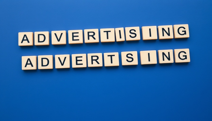 Scrabble tiles spelling 'advertising' on blue background representing competitive keyword advertising