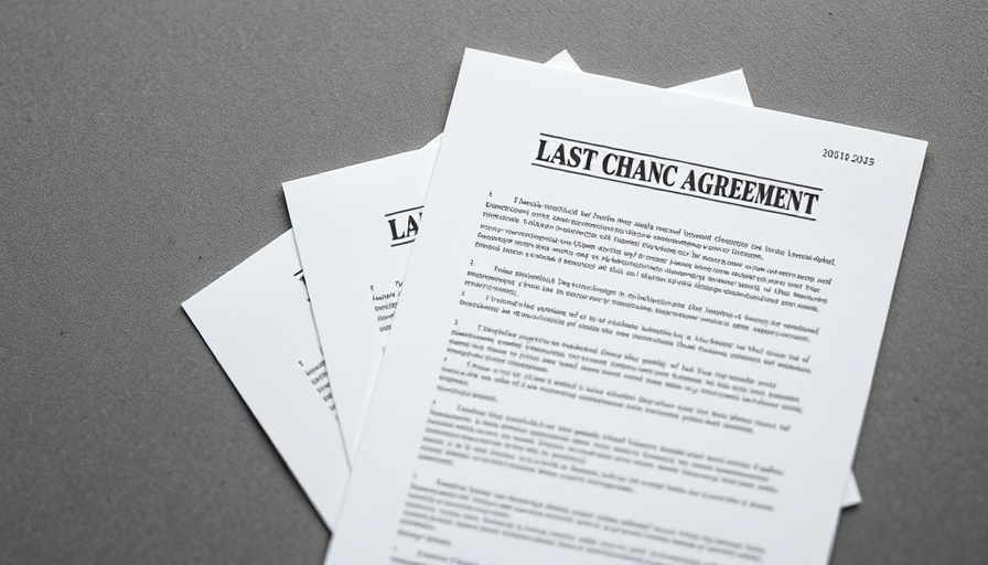 Disciplinary last chance agreement documents on gray background, Last Chance Agreement negotiation.