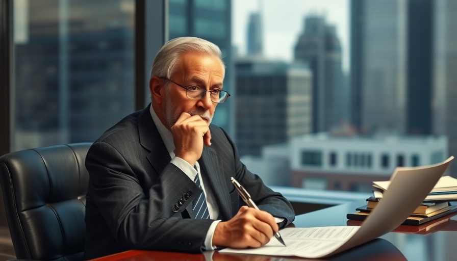 Elderly businessman contemplating post-retirement employment risks.