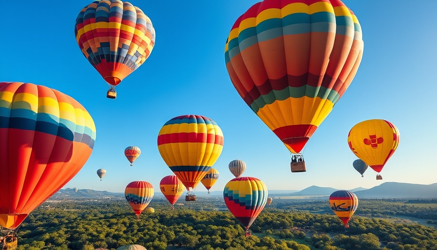 Colorful hot air balloons event over New Jersey in August