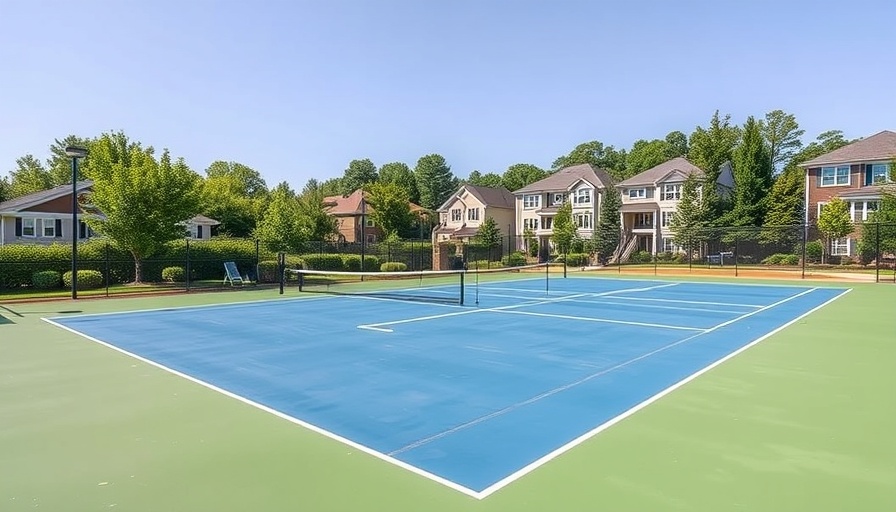 Vibrant upgraded pickleball and tennis courts under sunny sky.