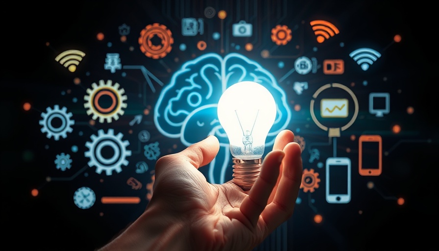 Futuristic innovation concept with light bulb and tech icons, symbolizing New Jersey Innovation Business Hub