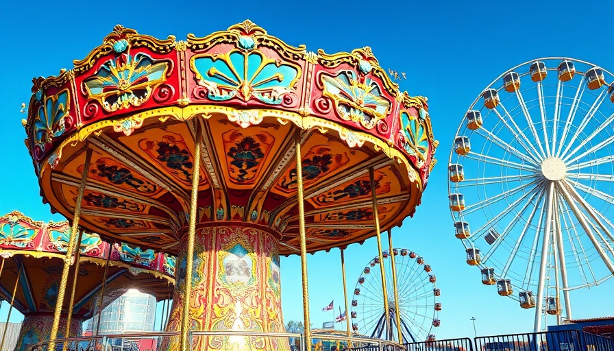 Hunterdon County 4-H and Agricultural Fair carousel and Ferris wheel.