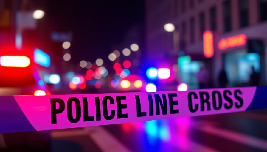 Emergency police line tape with vibrant flashing lights during Phillipsburg shooting investigation.