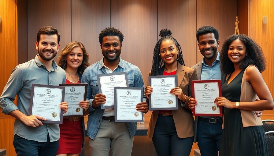 Group celebrating Centenary University health initiatives with awards.