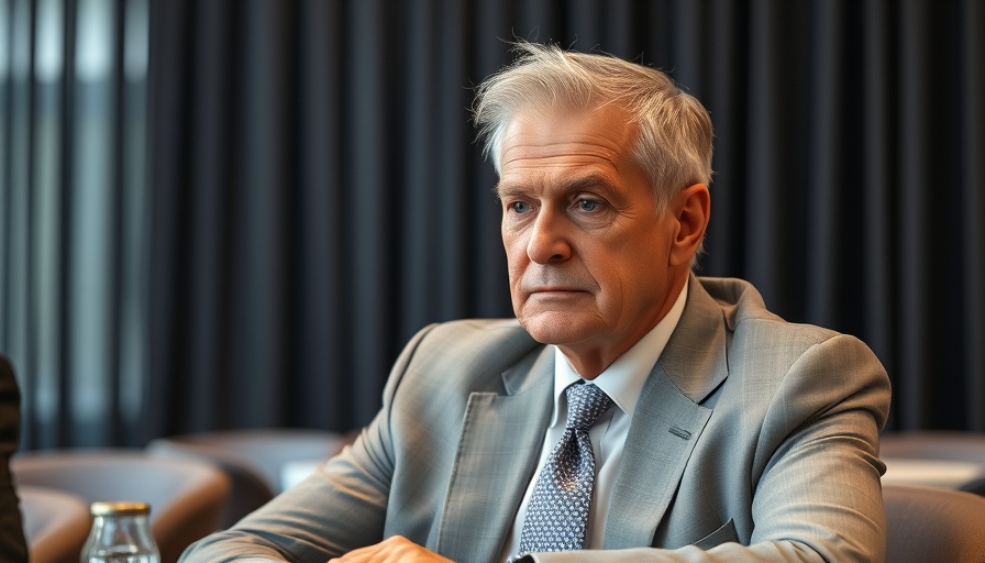 Mature man discussing Vaccine Injury Compensation Program at a table indoors.