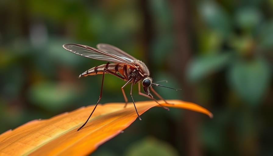 Mosquito on a leaf, related to West Nile Virus in Sussex County.