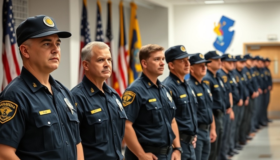 Morris County Correctional Police Officers standing in uniform indoors.