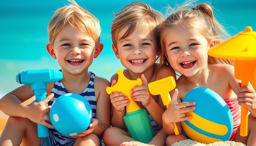 Happy kids with beach toys, things to do in New Jersey for kids.