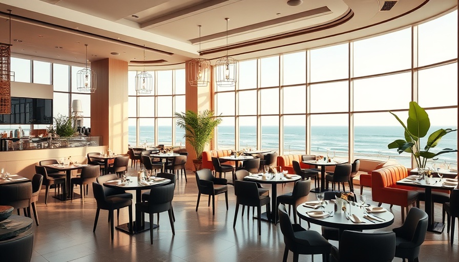 Modern Atlantic City oceanfront restaurant interior with elegant seating.