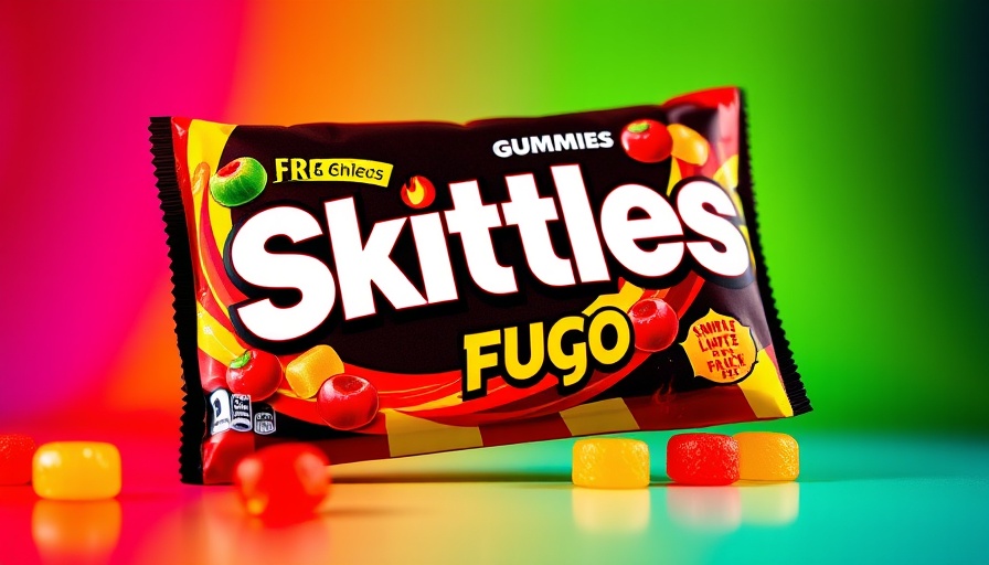 SKITTLES Gummies Fuego packaging with vibrant fiery design.