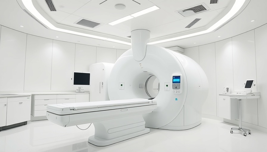 Sleek MR-Linac machine in a modern cancer treatment facility
