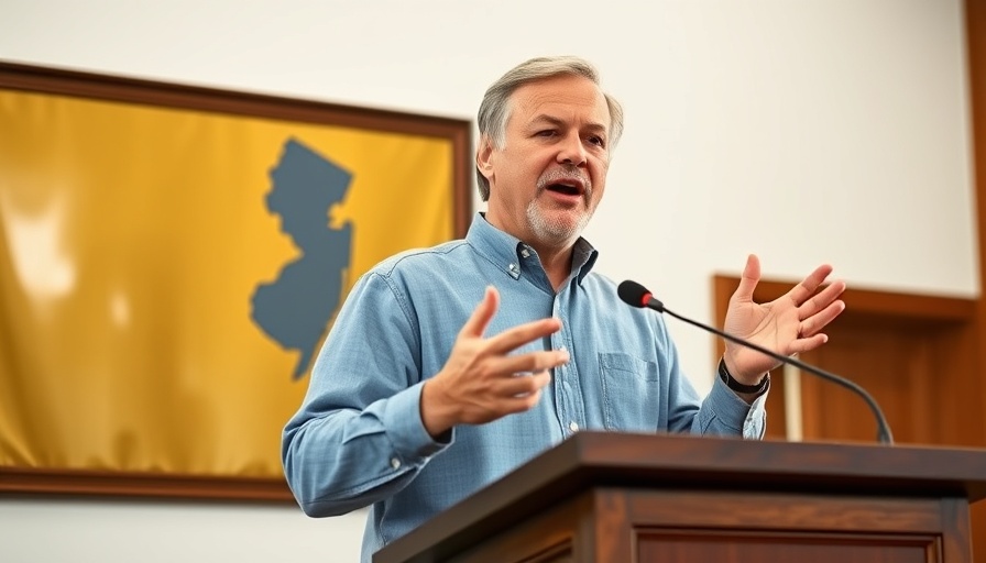 Enthusiastic speaker promoting solar energy access in New Jersey.