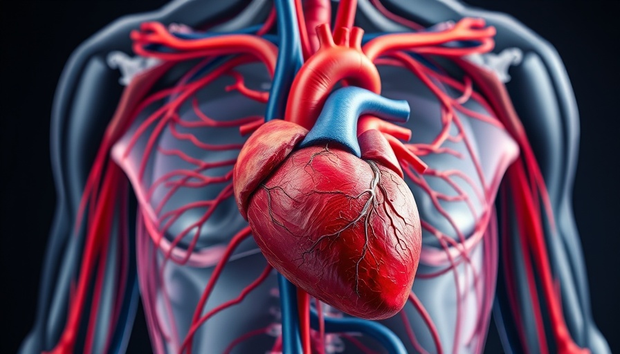Anatomical illustration of human heart highlighting circulation.