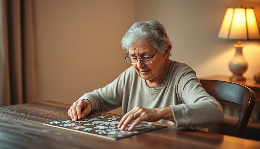 Elderly woman focused on puzzle, memory care for seniors with Alzheimer's.