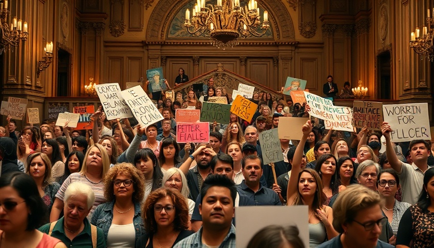 Diverse community rally in NYC Senate for housing rights.