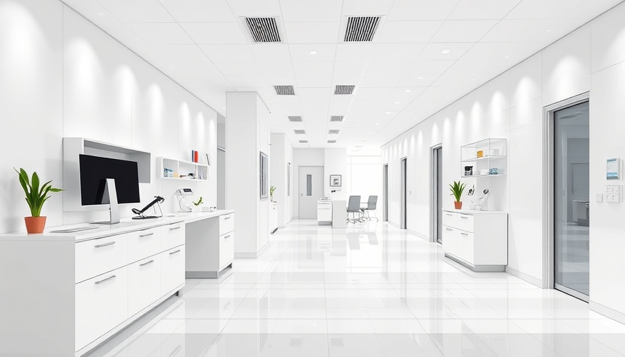 Luxury medicine office with sleek, white modern interior.