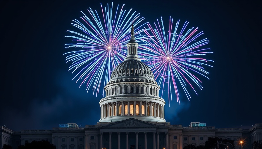 U.S. Capitol with fireworks celebrating cannabis industry news.