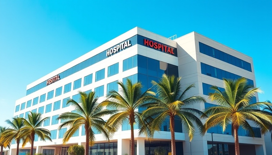 Abrazo West Healthcare Investment hospital exterior, modern architecture.