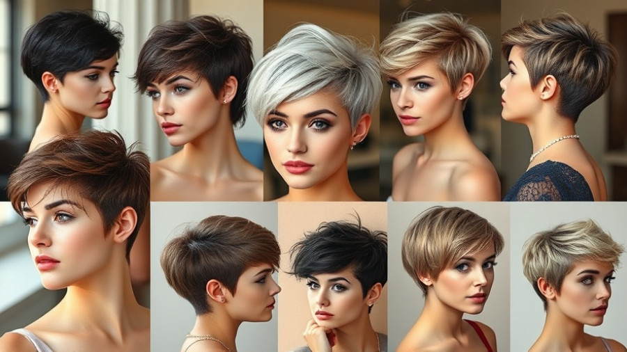 Variety of stylish pixie haircuts showcasing 2025 trends