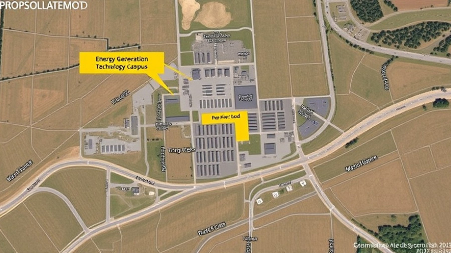 Aerial layout map of Maricopa data center proposal with labeled roads.
