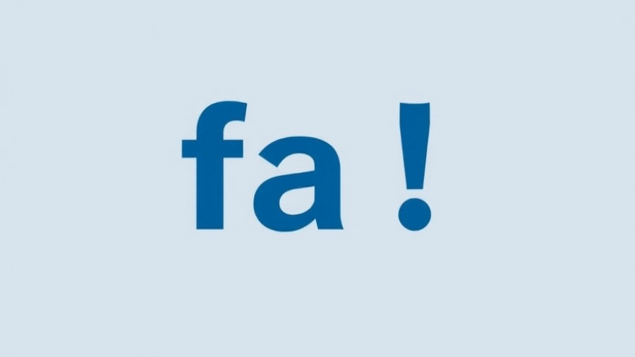 Blue 'fa!' letters on grey background, minimalistic design.