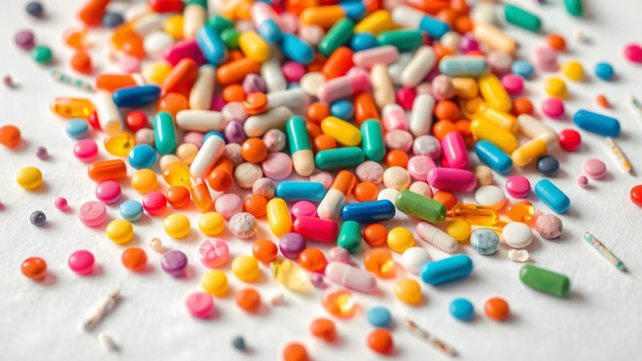 Assorted colorful pills on white surface, Preventing Falls Medications Review.