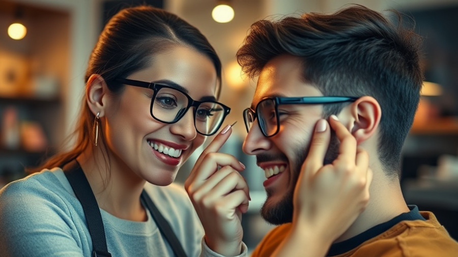 The Tailored Brow Phoenix - woman shaping man's eyebrows in salon.