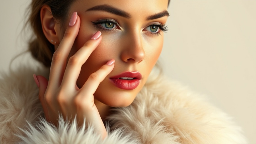 Elegant woman with intricate nail art wearing fur, Best Beauty Gifts 2025.