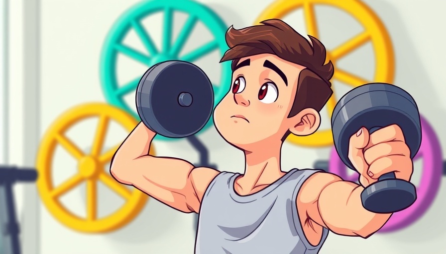 Illustration of weightlifting and workout alternatives with exercise wheels.