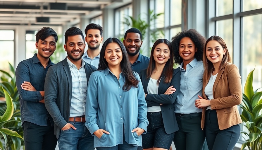 Diverse group building a referral network in office setting.
