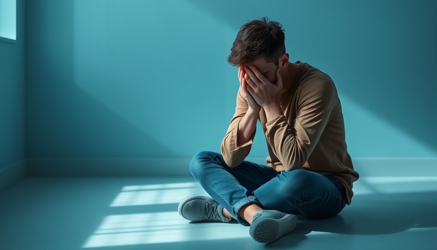 Young man in a room showing distress, linked to low calorie diets and depression risk.