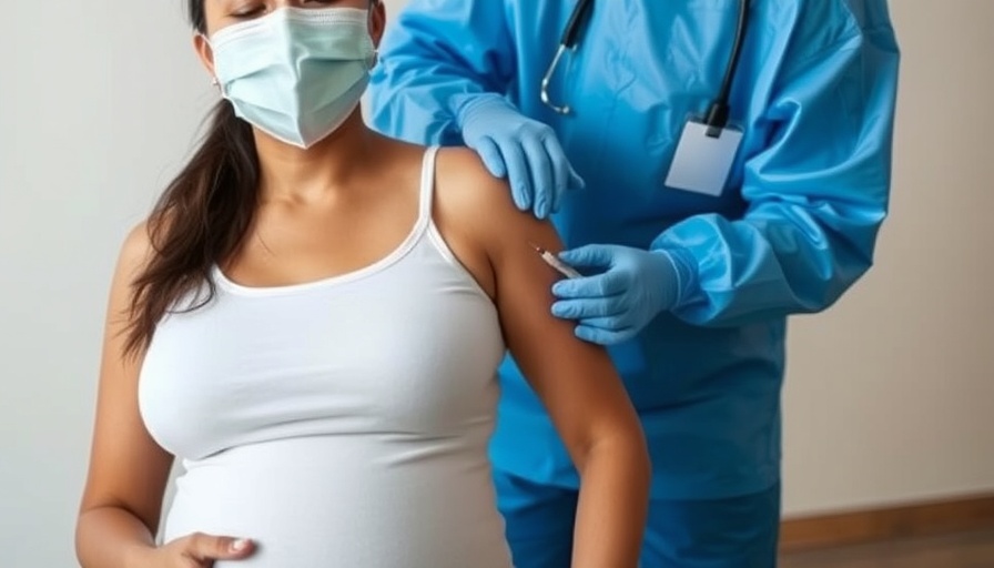 Pregnant woman getting COVID booster shot from healthcare worker.