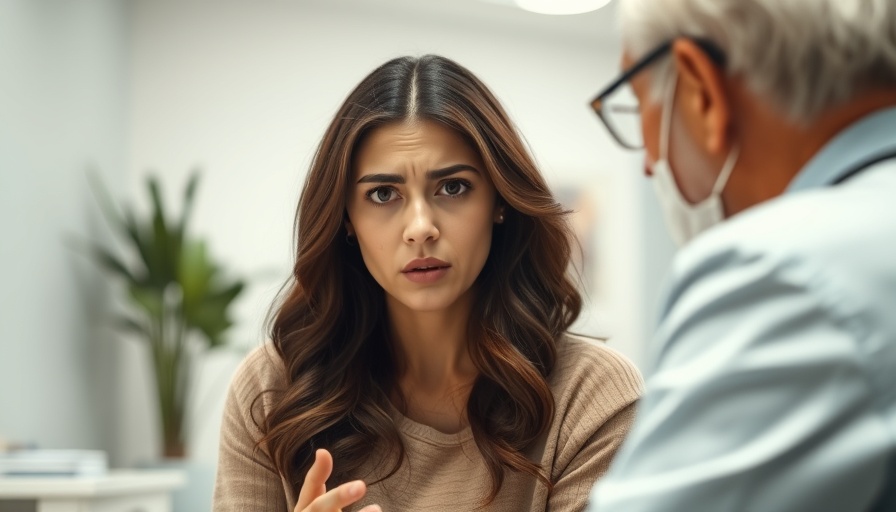 Mental health discussion in hypothyroidism context, woman at doctor's office.