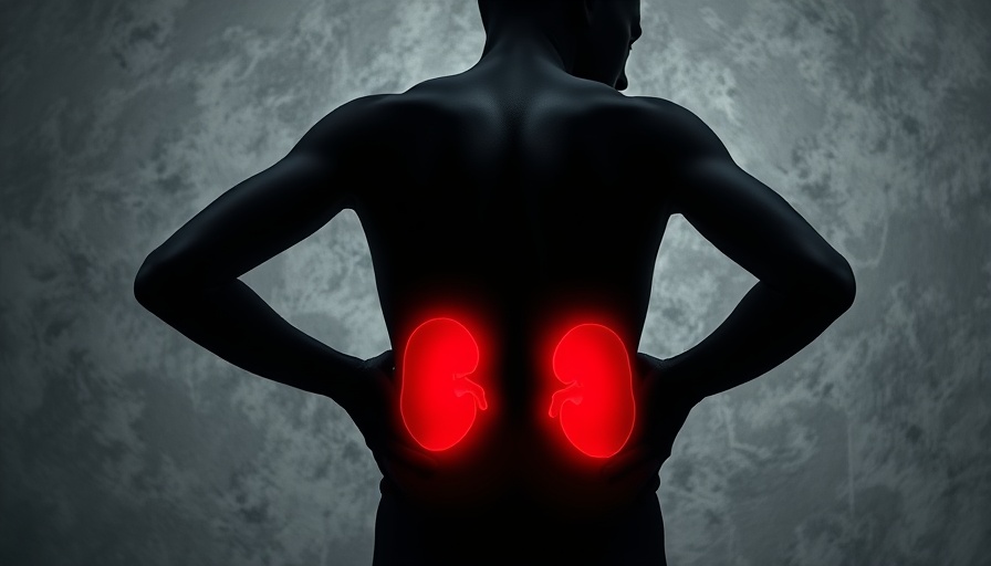 Silhouette with glowing kidneys, CKD and T2D Combination Therapy focus.