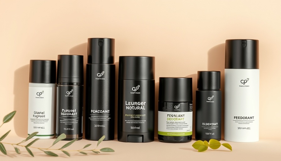 Sleek natural deodorants with modern design on beige backdrop.