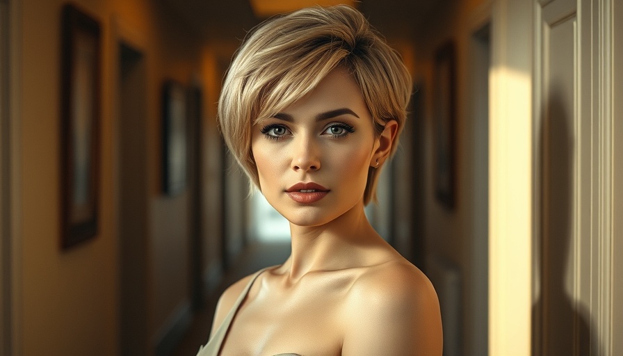 Elegant woman demonstrates beauty tips in classic setting.
