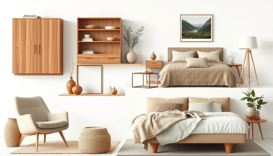 Stylish furniture collage for interior inspiration.